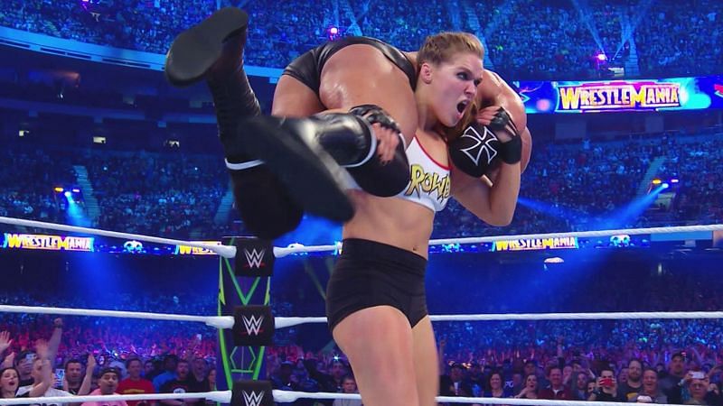 FULL MATCH - Ronda Rousey & Kurt Angle vs. Triple H & Stephanie