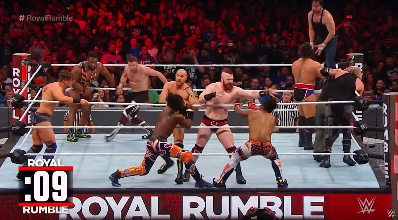 What a semi-full Royal Rumble ring looks like