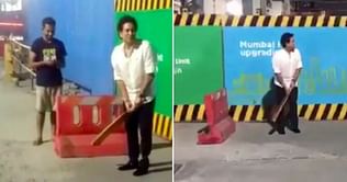 Sachin Tendulkar plays late-night street cricket with fans