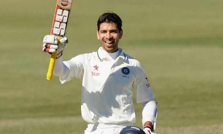 Naman Ojha celebrating after scoring a double century in Brisbane while playing for India A