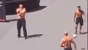 WWE News: Amazing Video Of Brock Lesnar, Randy Orton and Cesaro playing football