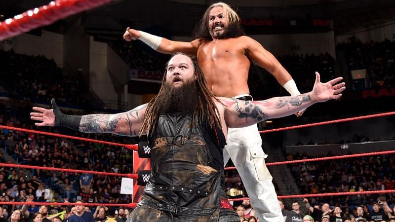 Bray Wyatt and Matt Hardy celebrating a victory on Raw