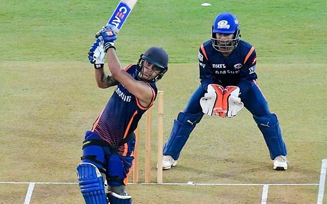 Ishan Kishan in action in a practice match