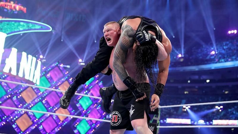 Brock Lesnar hit the F5 on Roman Reigns 5 Times at Wrestlemania 34
