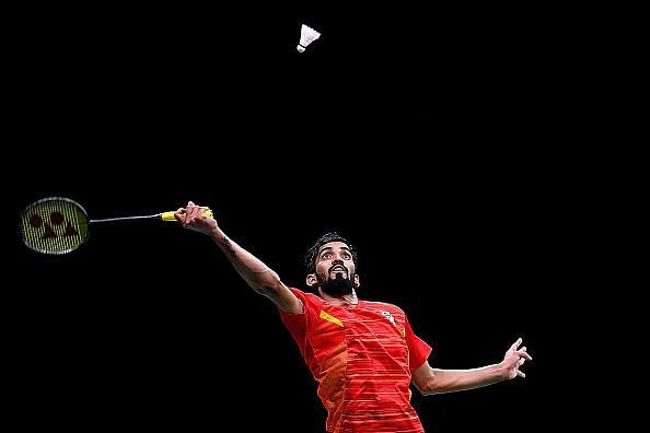 Kidambi Srikanth going for a smash