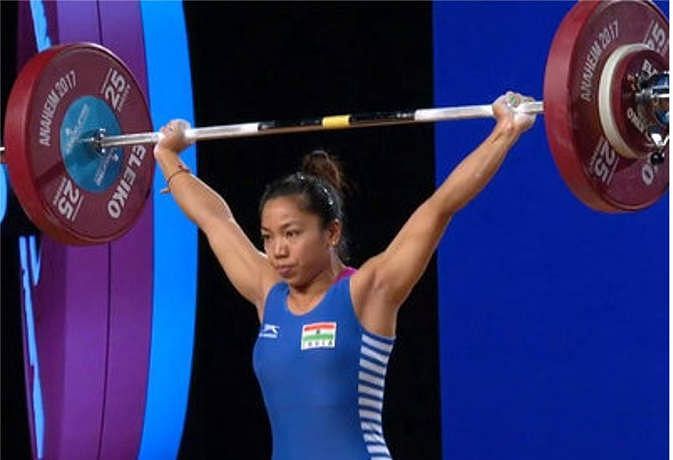 Mirabai Chanu during her record breaking attempt