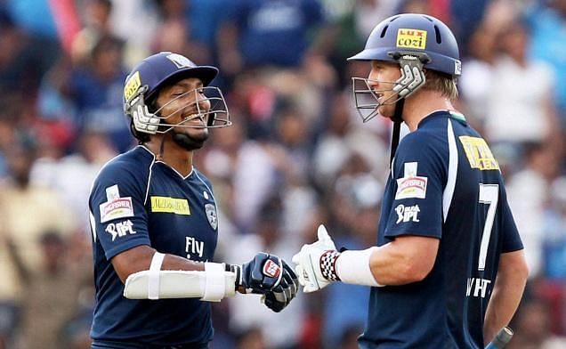 Sangakkara and White stitched the highest partnership in Deccan Chargers&#039; IPL history
