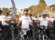 Harpreet Sigh (center) at the Hero MTB Shimla 2017.
