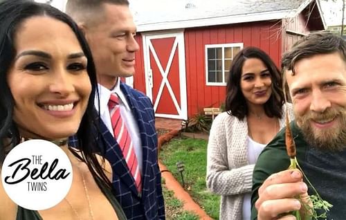 Brie Bella (second from right) spoke in detail about helping Nikki Bella & John Cena through their breakup