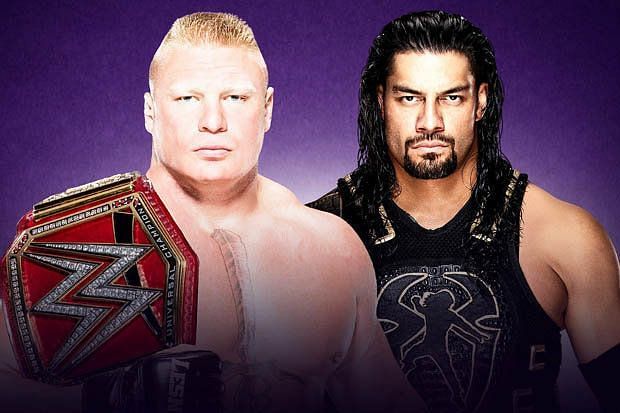 Image result for brock lesnar roman reigns universal championship wm 34