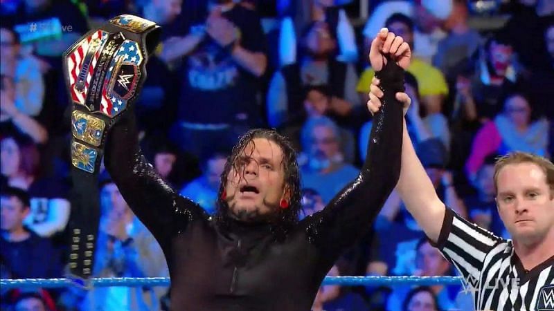 Jeff Hardy after defeating Shelton Benjamin on his return to Smackdown Live