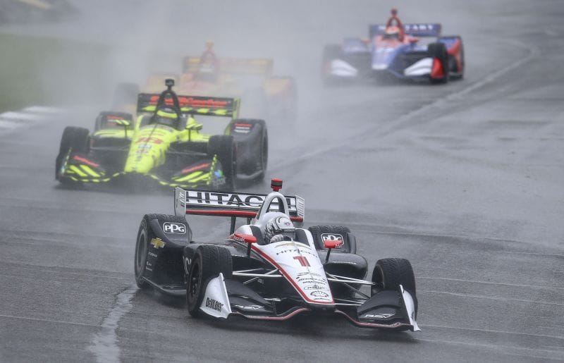 IndyCar race goes under red flag with track conditions