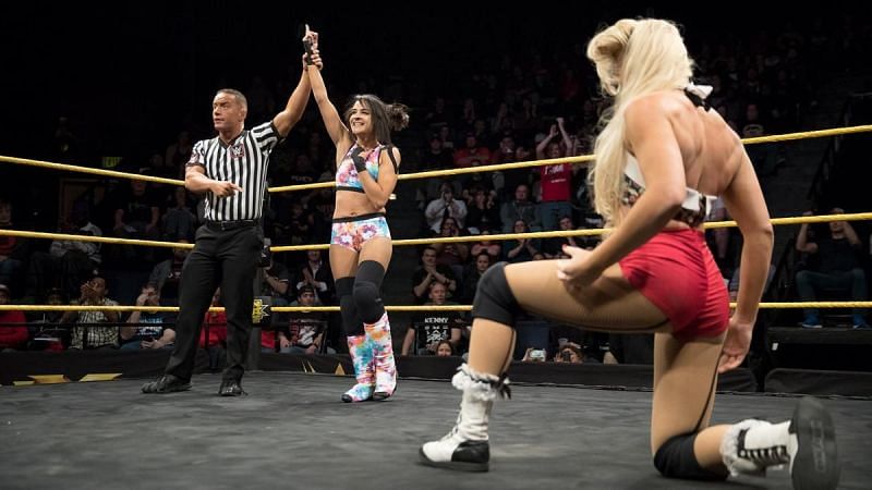 Dakota Kai picking up a victory over Lacey Evans