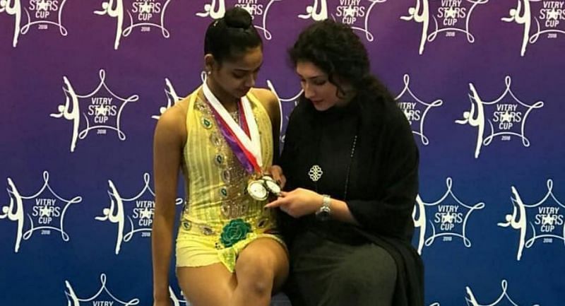 Meghana Gunglapally Reddy with her coach Varvara Filiou