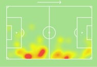 Rahul Bheke's heat map against Pune City FC which ended in a 1-1 draw.