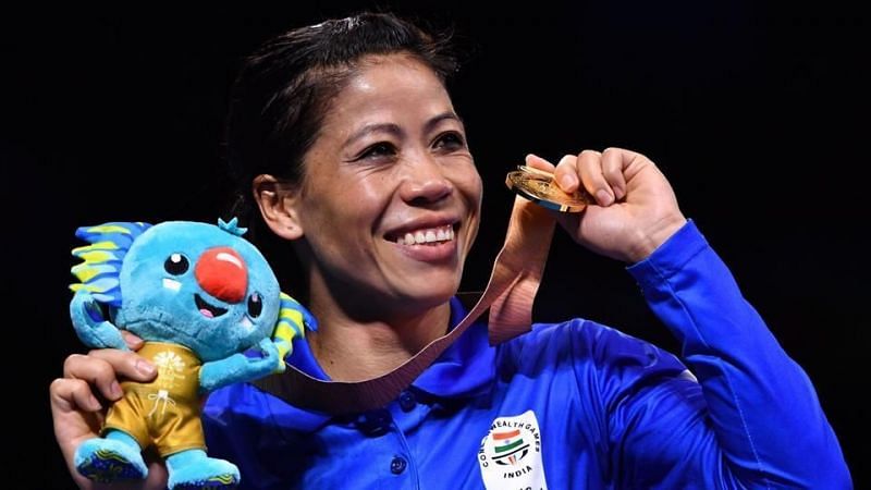 Mary Kom poses with her gold medal