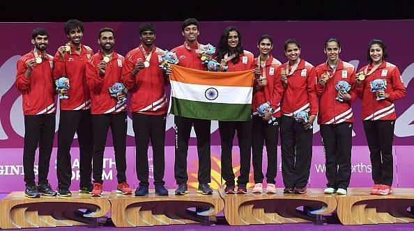 Commonwealth Games 2018: Indian badminton team celebrates after CWG gold victory; watch video