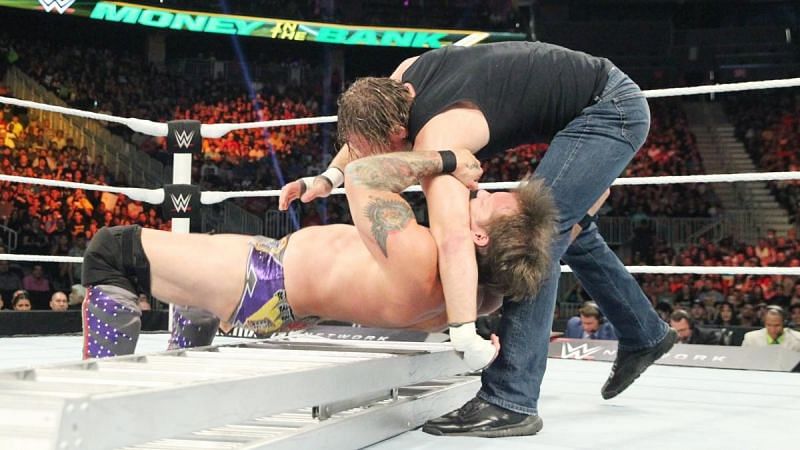 Dean Ambrose and Chris Jericho in the Ladder Match