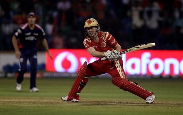 Eoin Morgan with the bat for his former team RCB