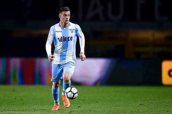 Sergej Milinkovic-Savic of SS Lazio in action during the...