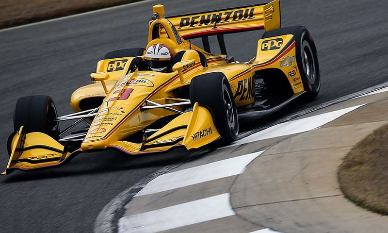 Helio Castroneves in his 2018 Indycar