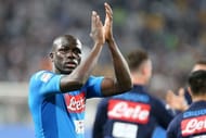 Kalidou Koulibaly of Ssc Napoli celebrate at the end of the...