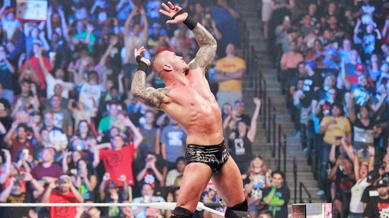 Randy Orton poses in the WWE ring