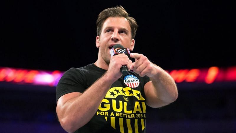 Drew Gulak has excellent microphone skills