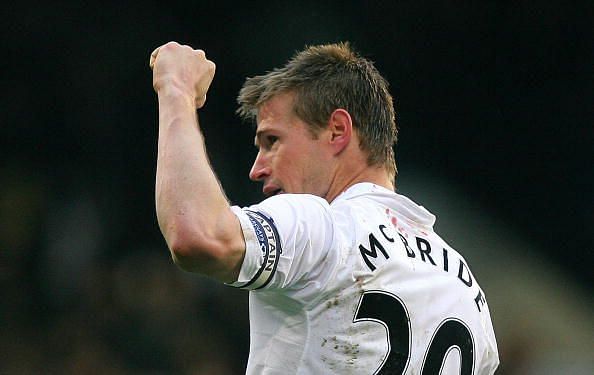 Fulham&#039;s Captain Brian McBride celebrate