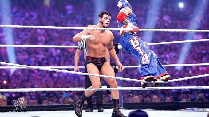 Cody beat Rey Mysterio at Wrestlemania XXVII
