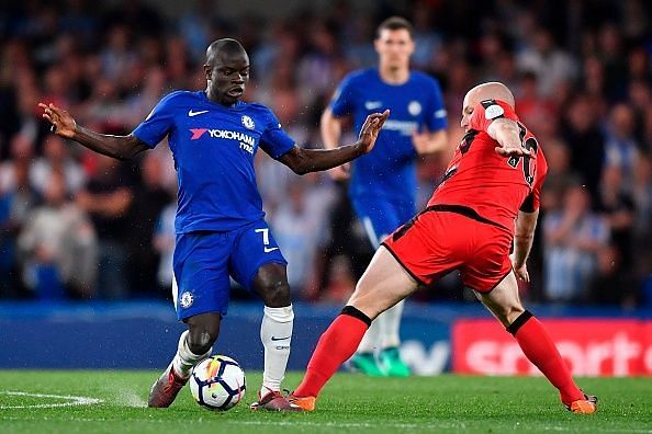 Kante battled tirelessly in midfield for Chelsea