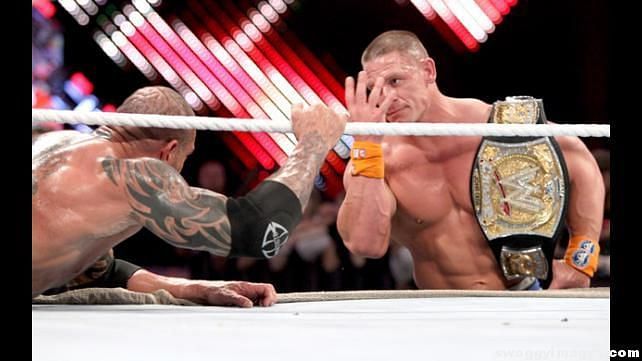 Cena and Batista&#039;s last Man Standing Match ended in a comical fashion