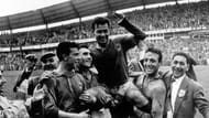 France's Just Fontaine is carried by his teammates