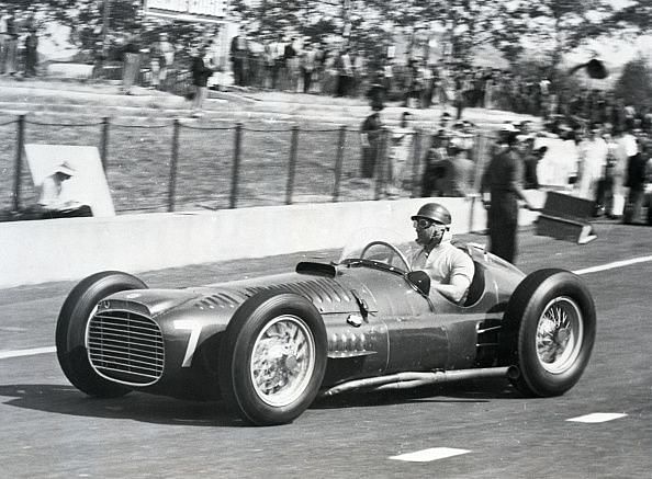 Juan Manuel Fangio Warming Up Race Car