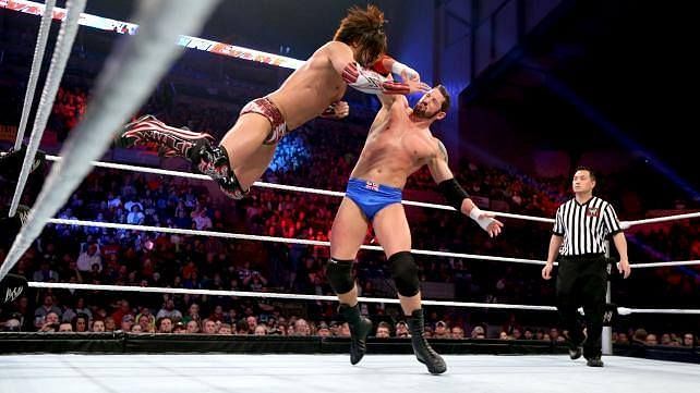 Barrett performing his finisher 