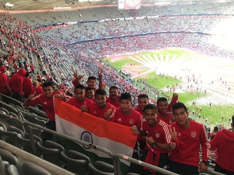 The Indian boys had the experience of a lifetime, as they were given the opportunity to watch Bayern Munich face off against Stuttgart at the Allianz Arena.