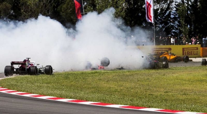 Romain Grosjean&#039;s spin in Spain