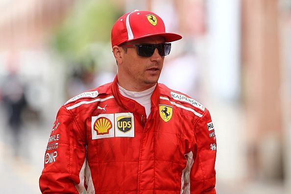 Kimi Raikkonen of  Finland  and  Scuderia Ferrari in the...