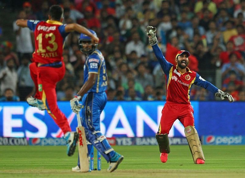 Dinesh Karthik played for Royal Challengers Bangaloe in 2015.