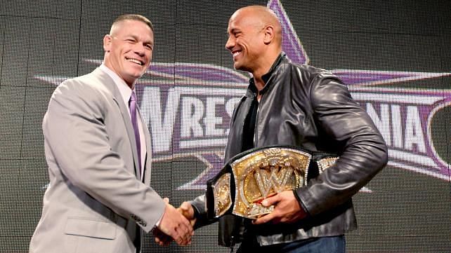 John Cena and The Rock (right)