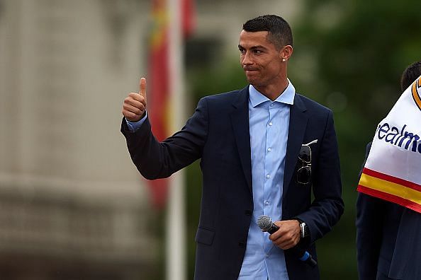 Real Madrid Celebrate After Victory In The Champions League Final Against Liverpool