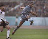 Les Ferdinand of England strikes home the second goal