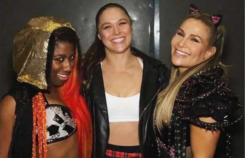 Ronda Rousey has been performing alongside Natalya and Ember Moon