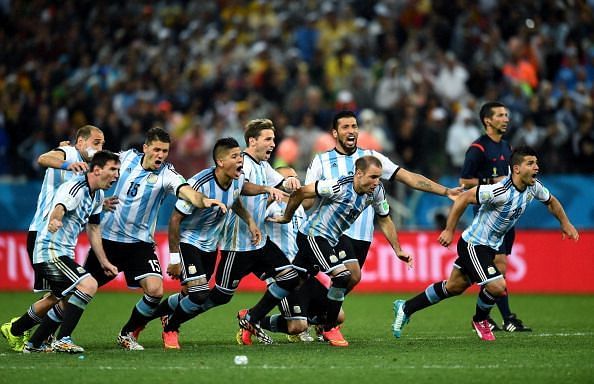 Argentina rejoice after defeating Netherlands at the penalty shootout