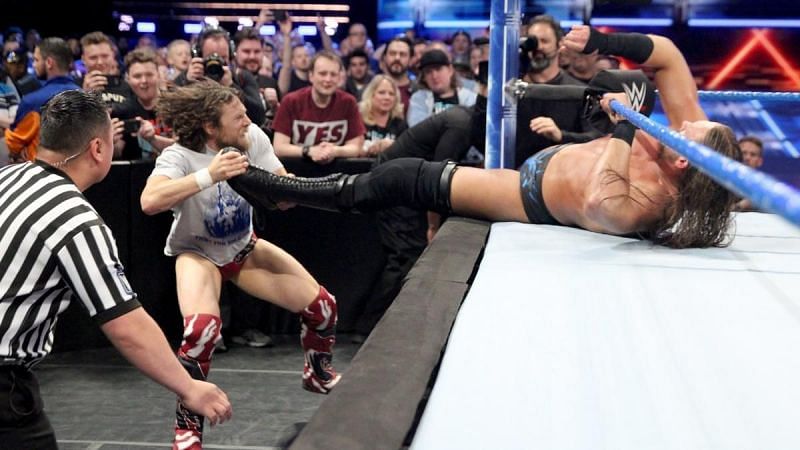 Daniel Bryan uses the ring posts to his advantage