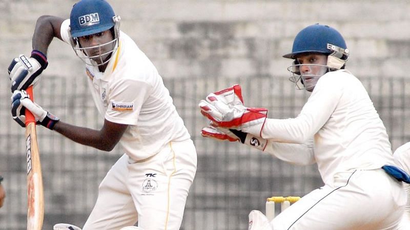 A file picture of R Prasanna in action for Tamil Nadu