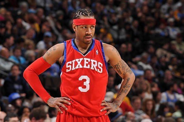 Allen Iverson in the final season of his career with the Philadelphia 76ers.