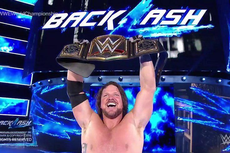 AJ Styles won the WWE Championship for the first time at Backlash back in 2016
