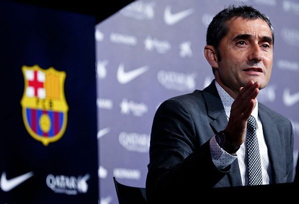 Presentation of Ernesto Valverde, new FC Barcelona&#039;s coach