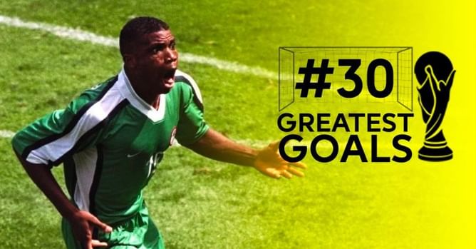 40 Greatest Goals in World Cup History: #30 Sunday Oliseh - Nigeria vs Spain ('98)